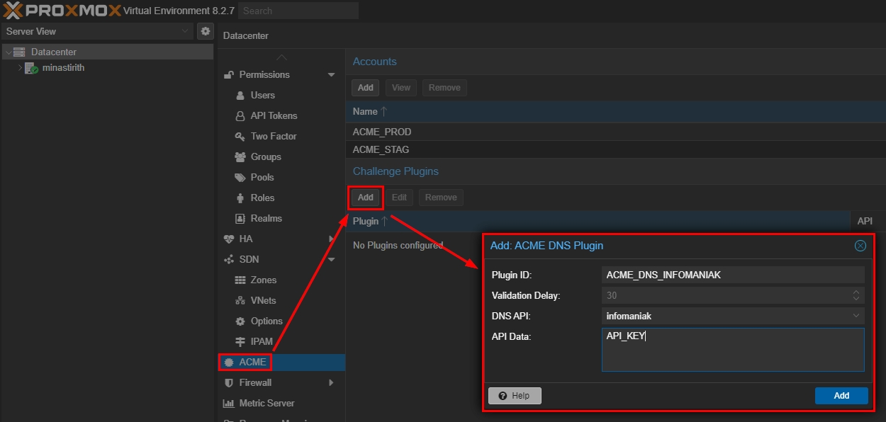 Adding ACME dns plugin