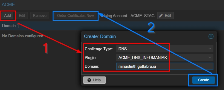 Proxmox Certificates ACME Staging